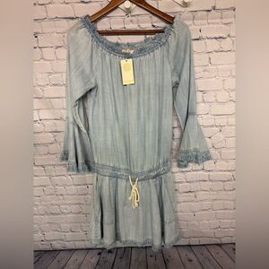 NWT Ramy Brook Esie Chambray Boho Festival Fairy Folklore Beachy Mini Dress M